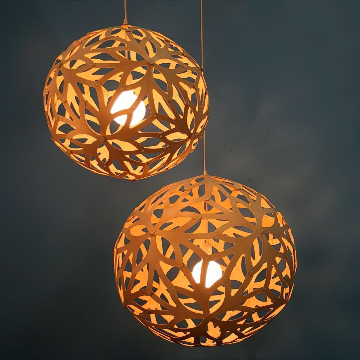 Rininia Pendant Light Geometric Wooden Woven