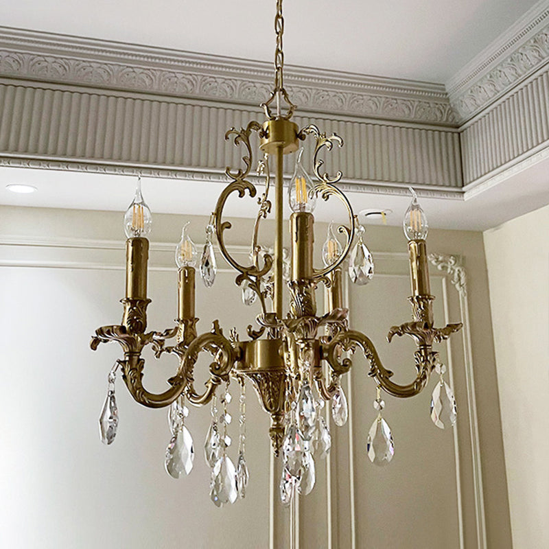 Olrinila Postmodern Luxury Brass Crystal Chandelier - Neutral Decor