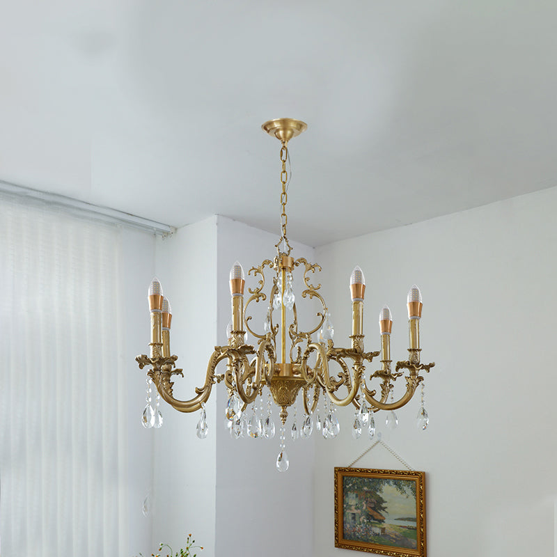 Olrinila Postmodern Luxury Brass Crystal Chandelier - Neutral Decor