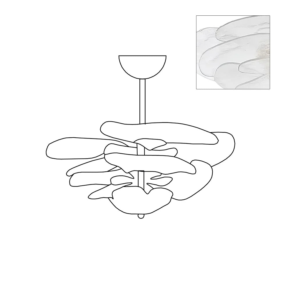 Valentina Lotus Leaf Layered Glass Chandelier
