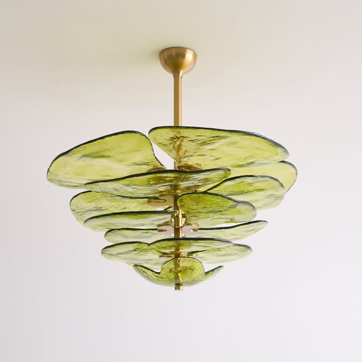 Valentina Lotus Leaf Layered Glass Chandelier