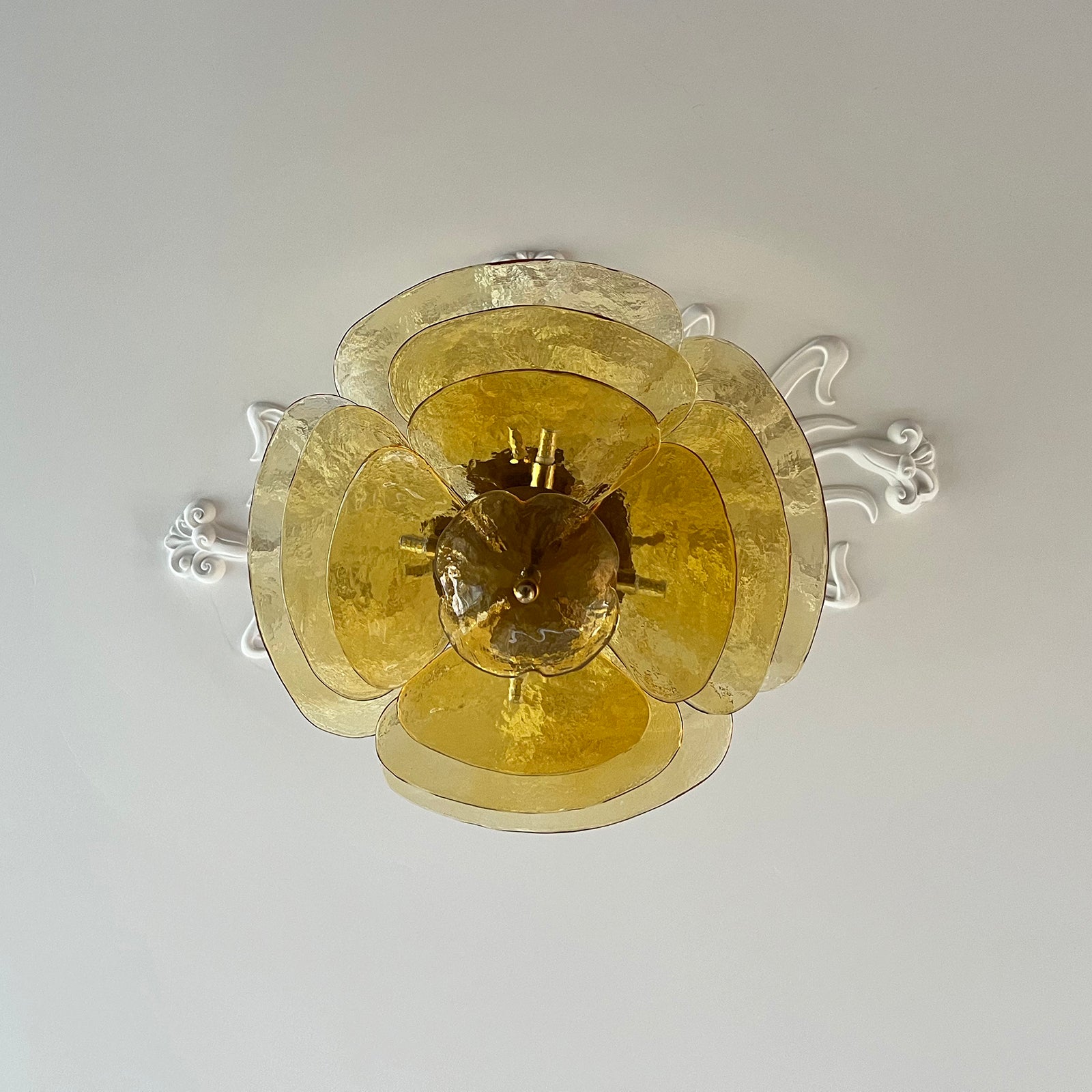 Valentina Lotus Leaf Layered Glass Chandelier