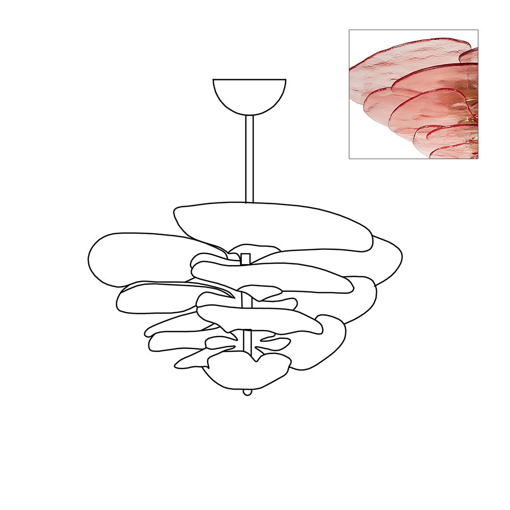 Crivs Chandelier Gold Murano Glass Petal Luxury