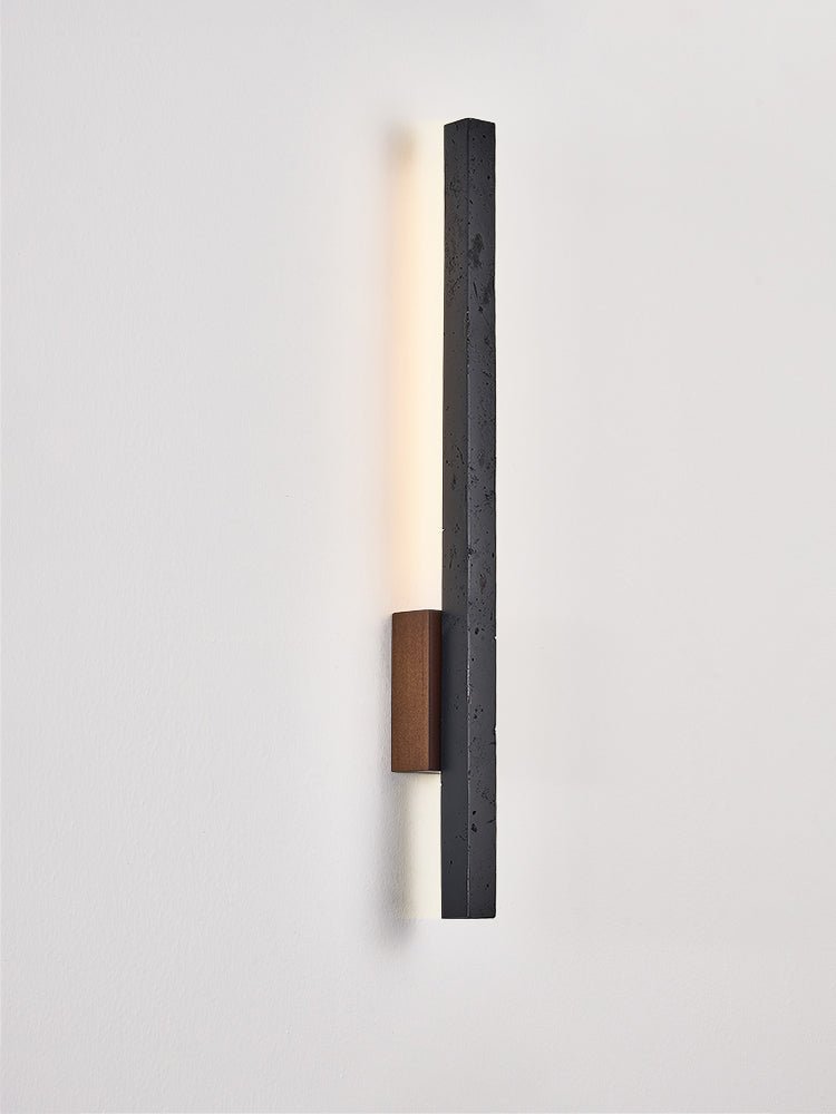 Juna Slim Black Travertine Linear Wall Lamp