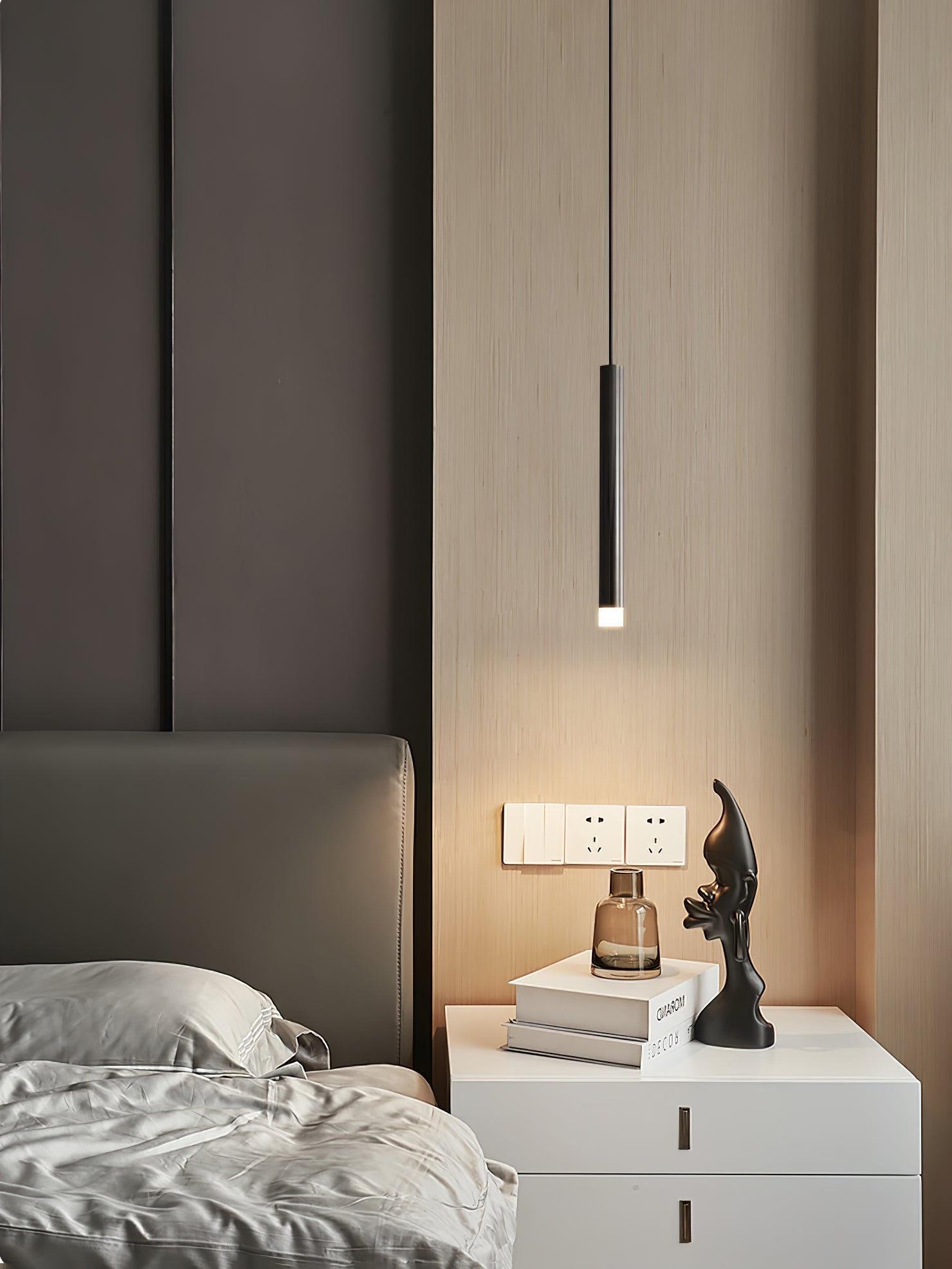 Cetheel Modern Minimalist Brass Plastic Pendant Light