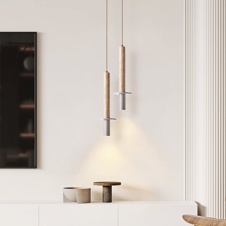 Wren Slim Yellow Travertine Pendant Lamp