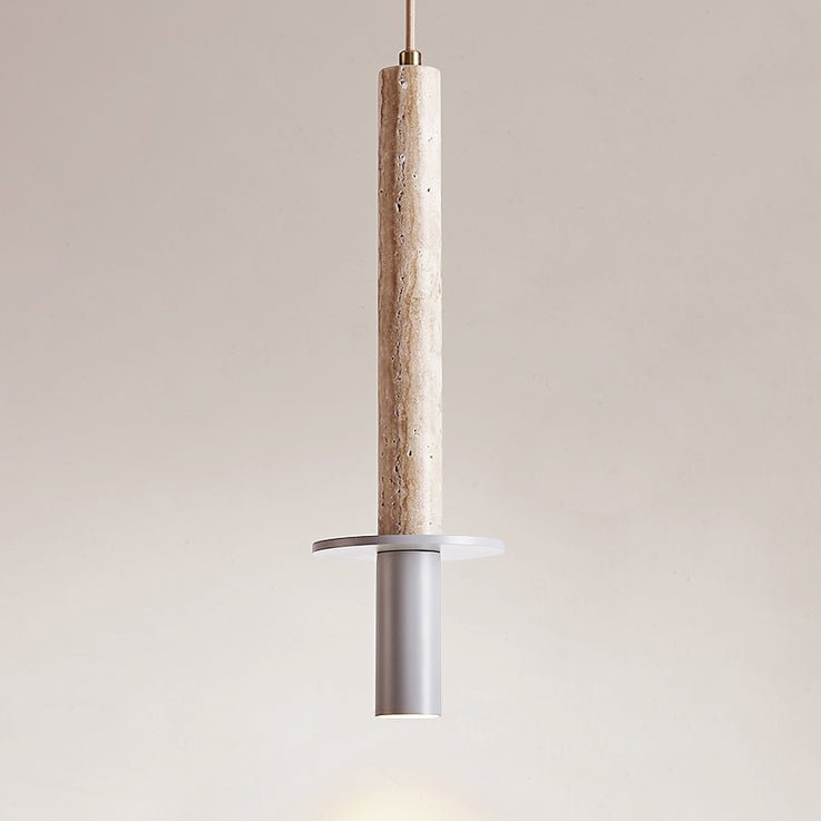 Wren Slim Yellow Travertine Pendant Lamp