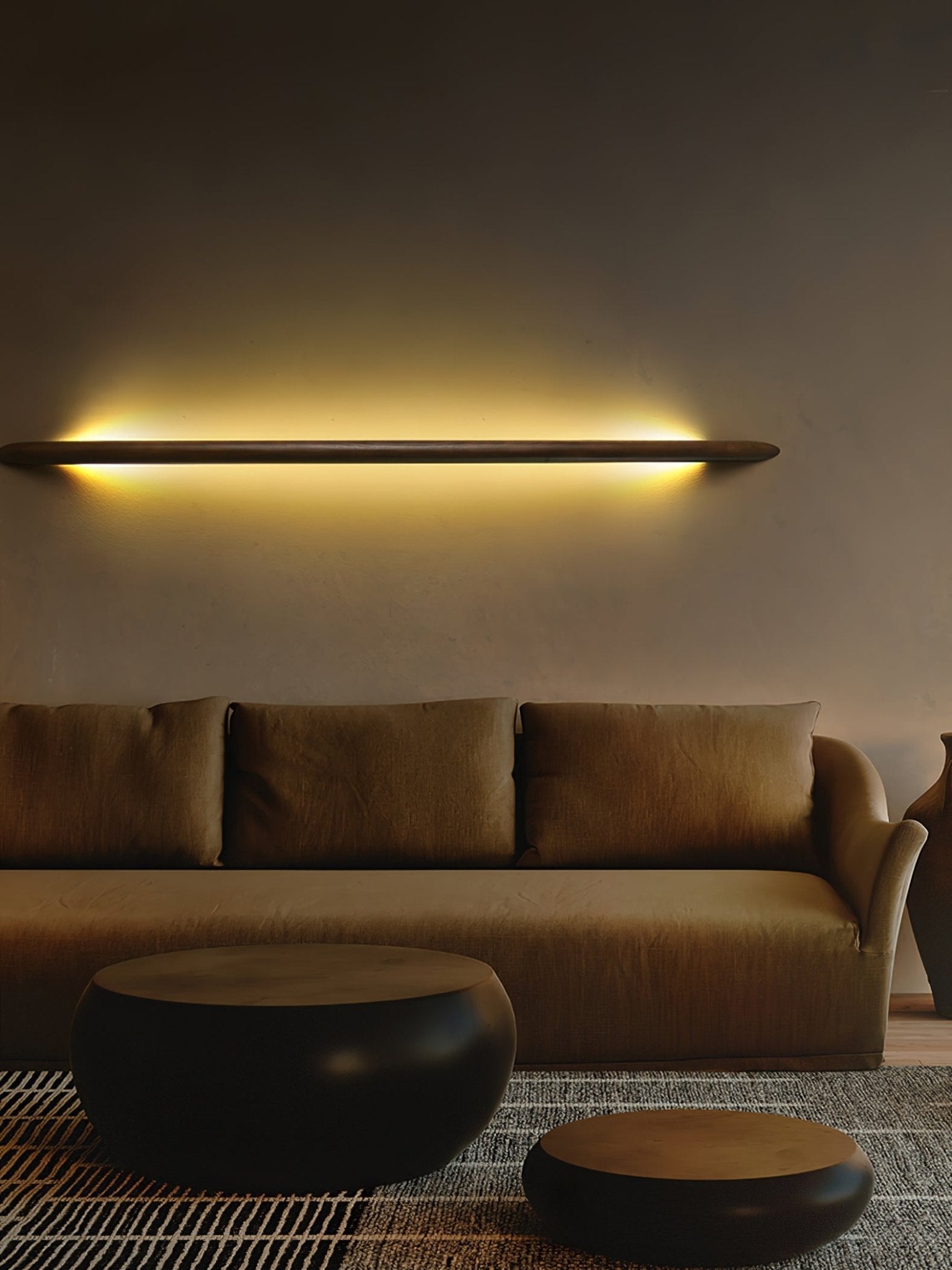 Evvinos Modern Minimalist Linear Wood Wall Light
