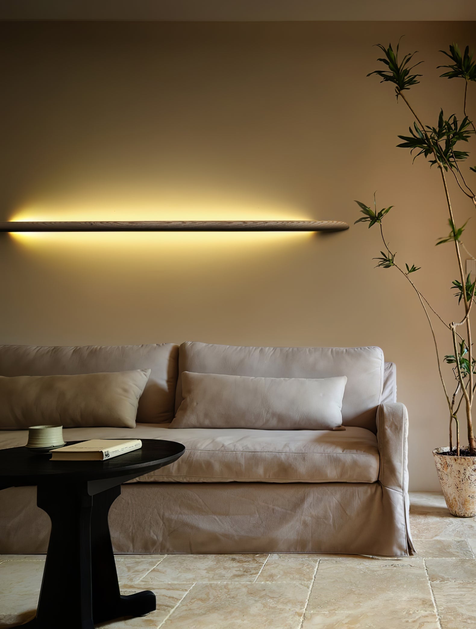 Evvinos Modern Minimalist Linear Wood Wall Light
