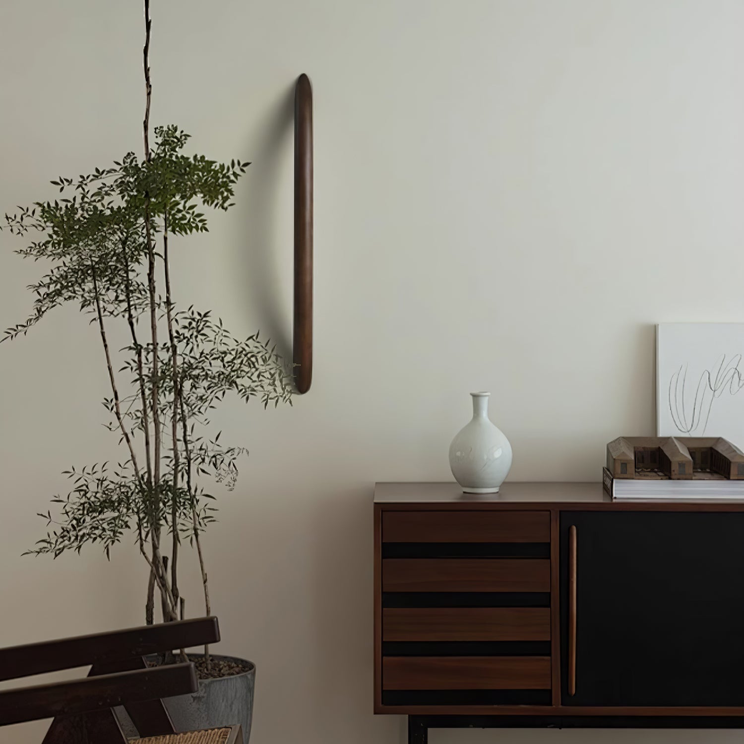 Evvinos Modern Minimalist Linear Wood Wall Light