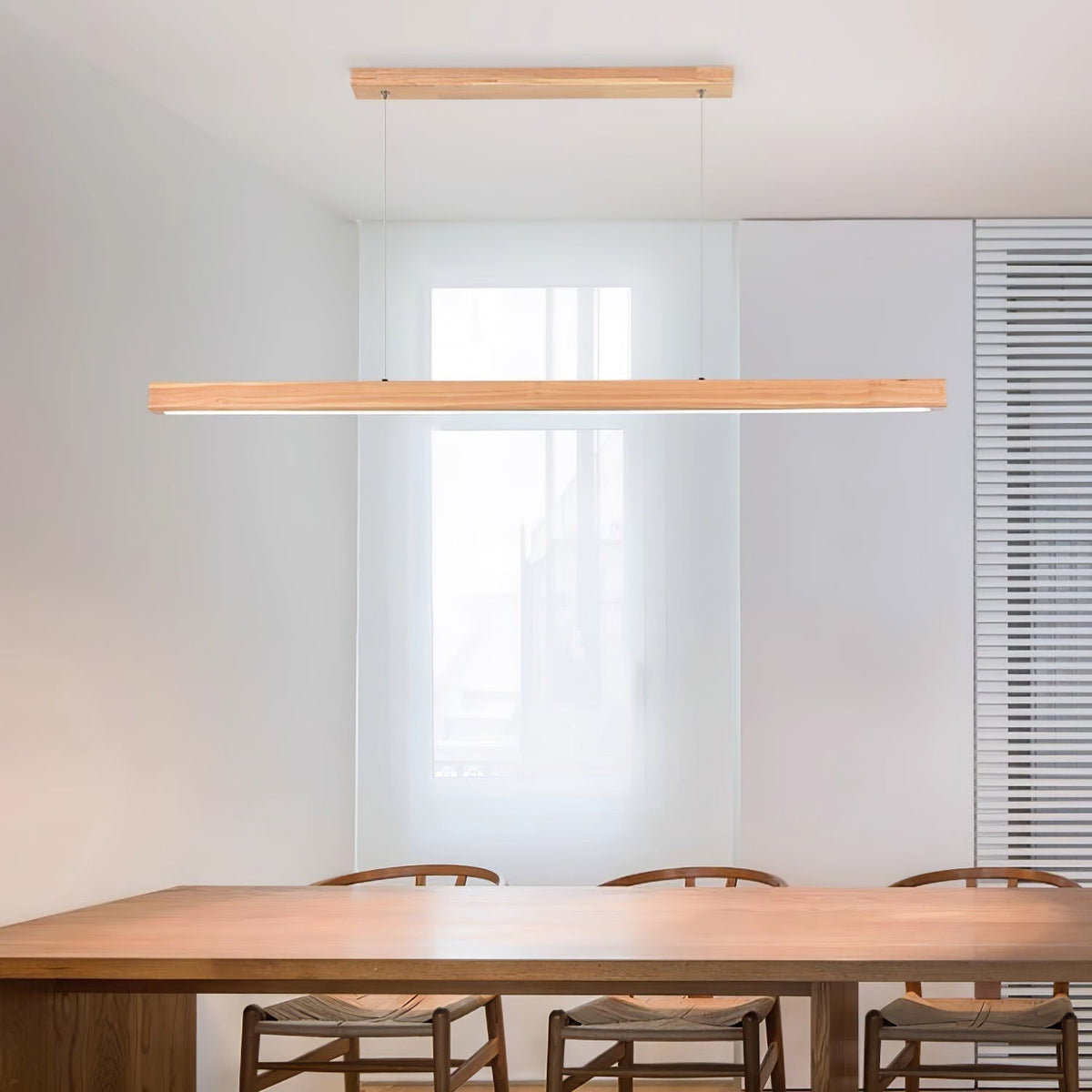 Rinalina Linear Minimalist Wood Pendant Light