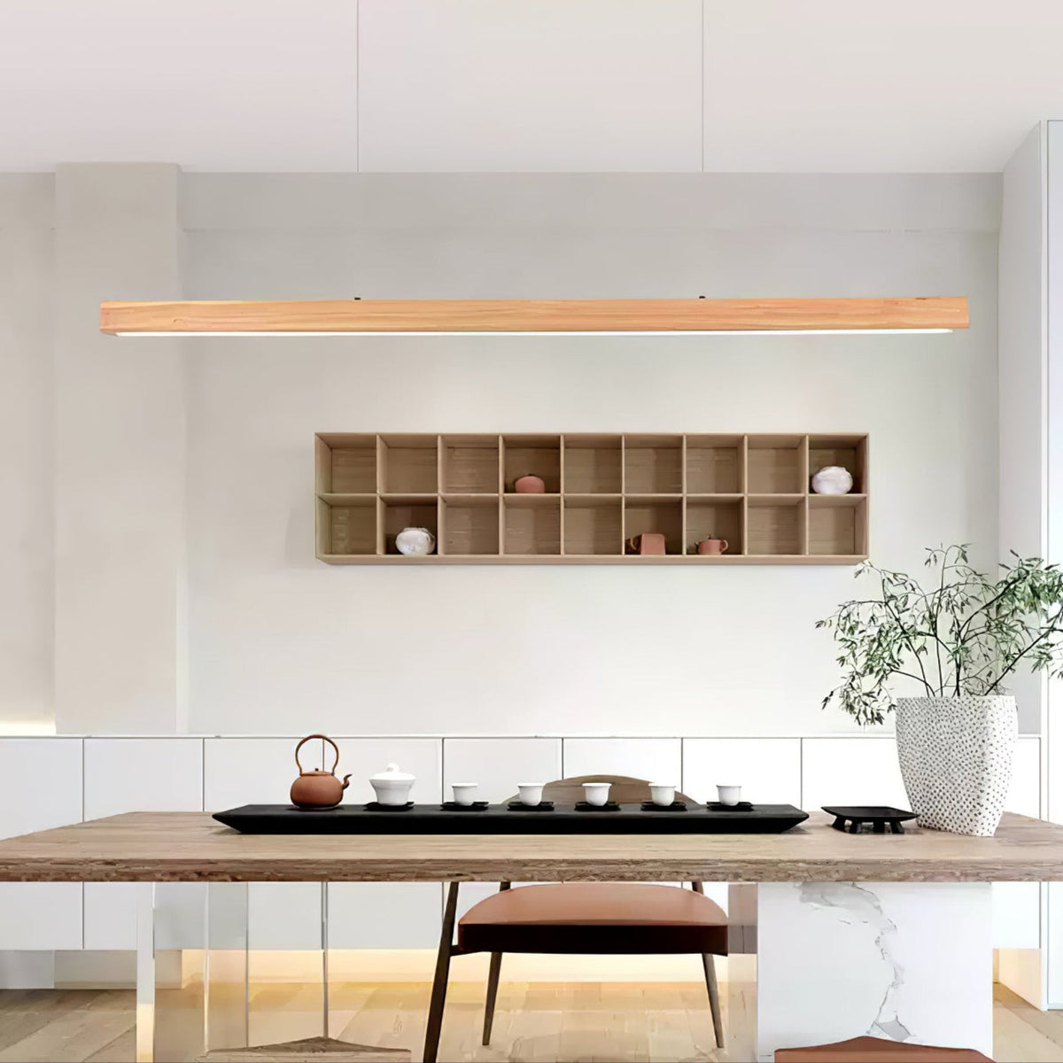 Calderwood Linear Wooden Pendant Light
