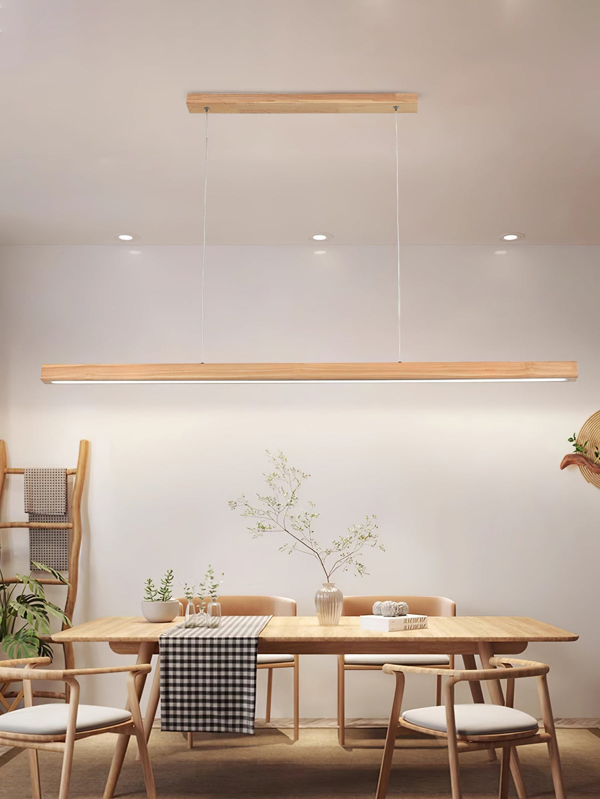 Rinalina Linear Minimalist Wood Pendant Light