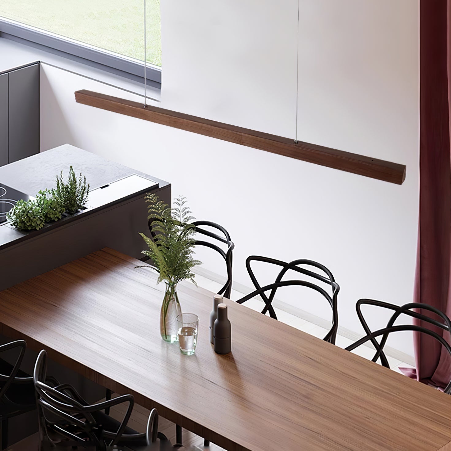Calderwood Linear Wooden Pendant Light