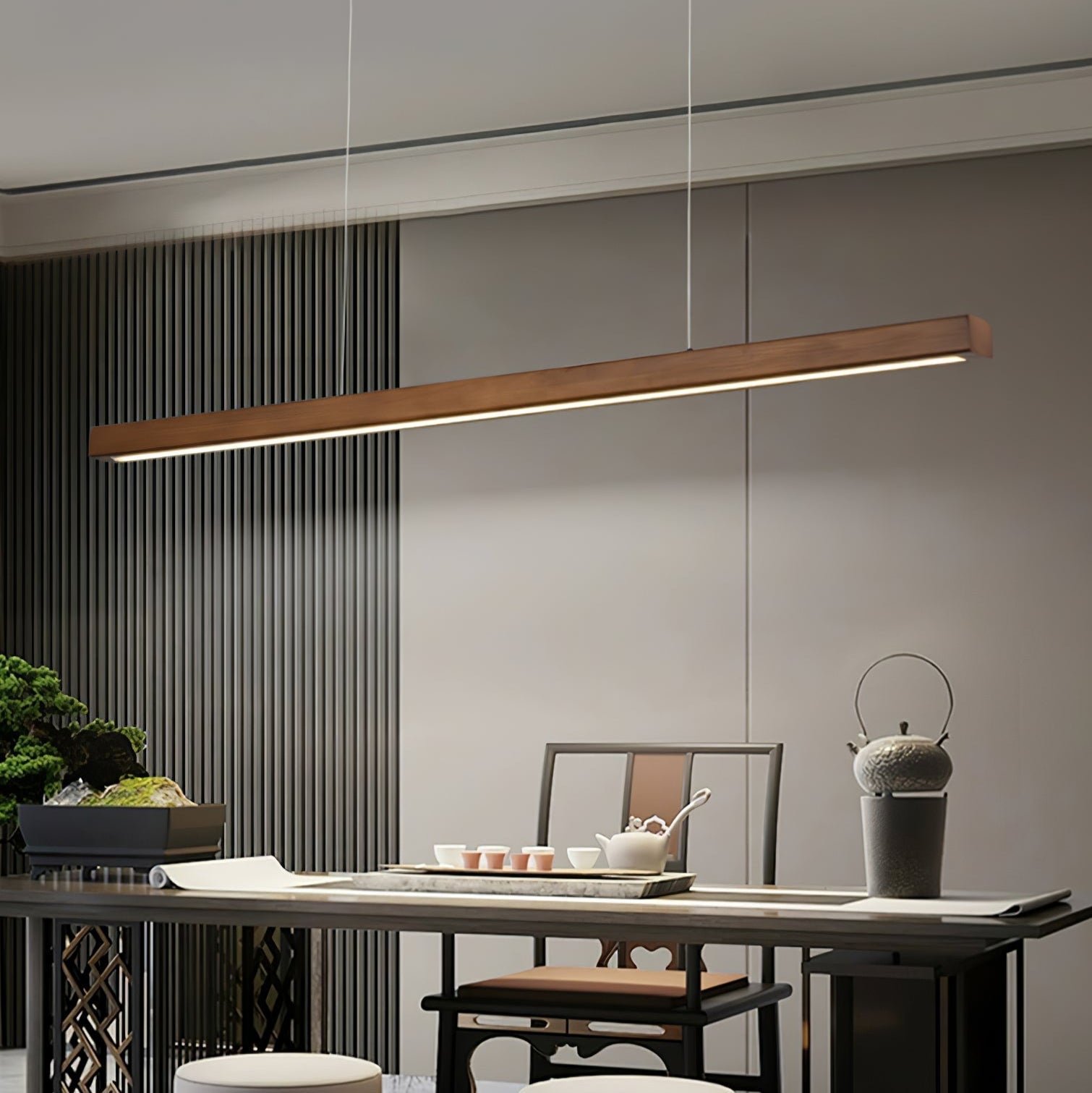 Calderwood Linear Wooden Pendant Light