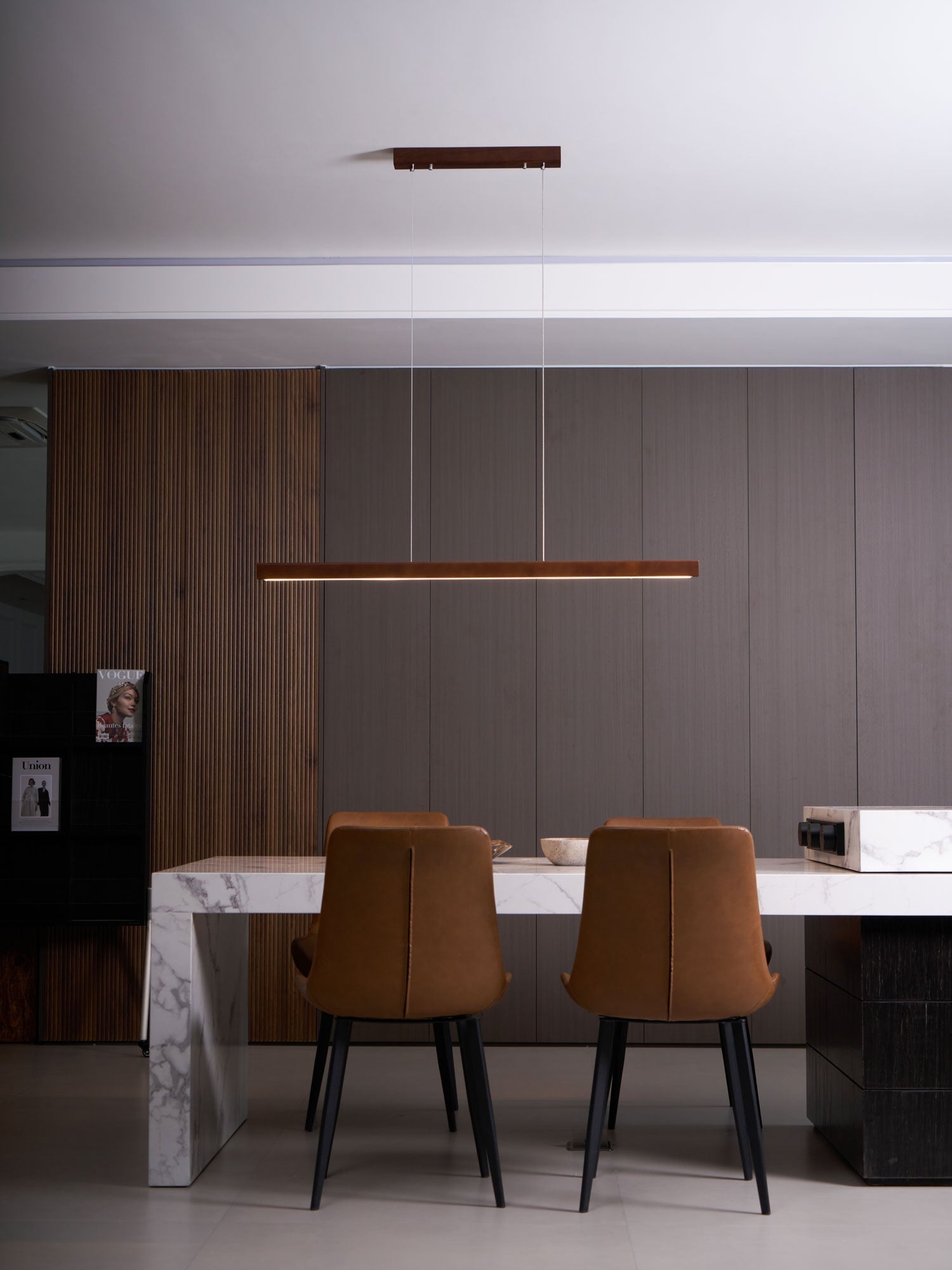 Rinalina Linear Minimalist Wood Pendant Light