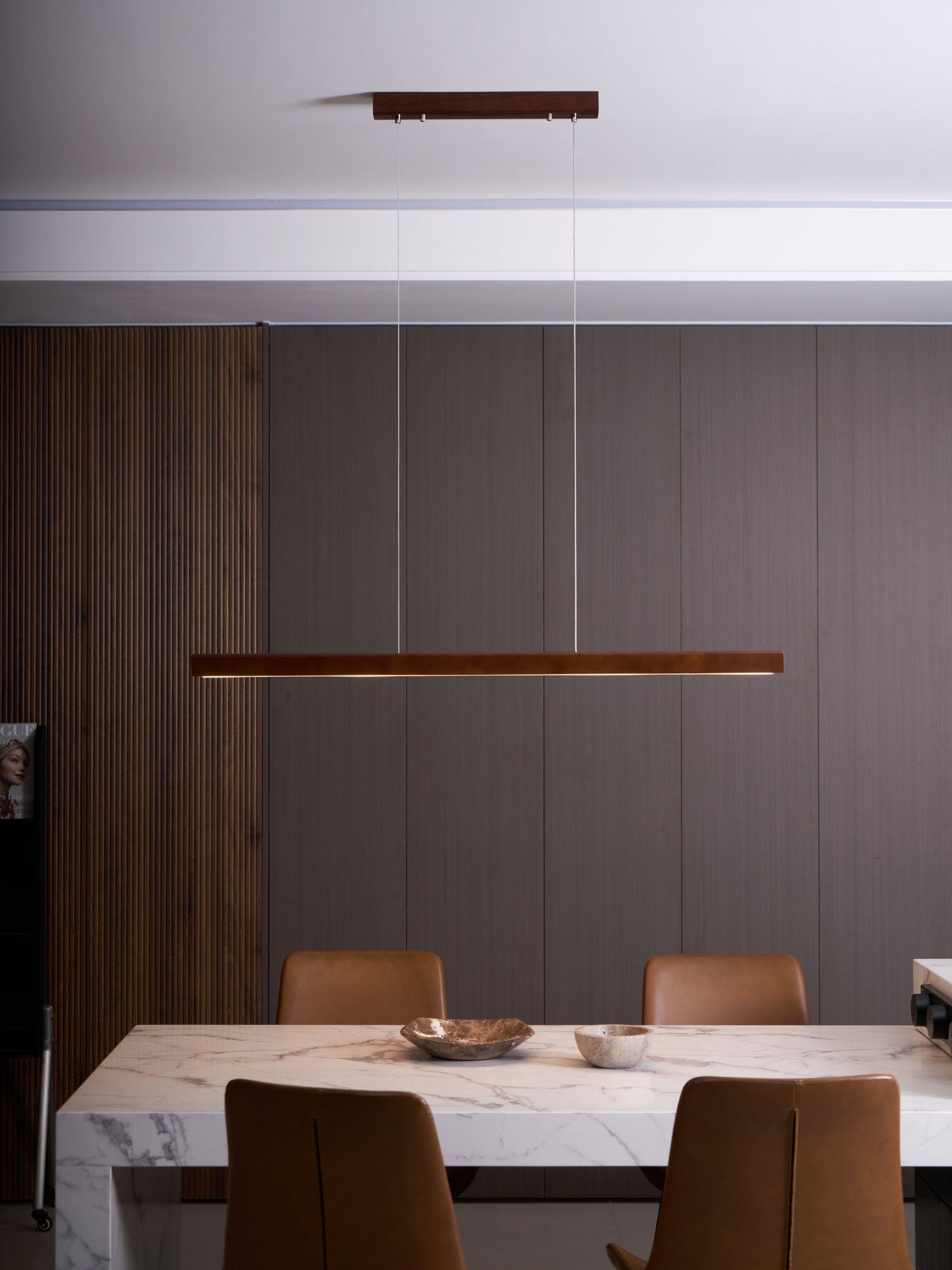 Rinalina Linear Minimalist Wood Pendant Light