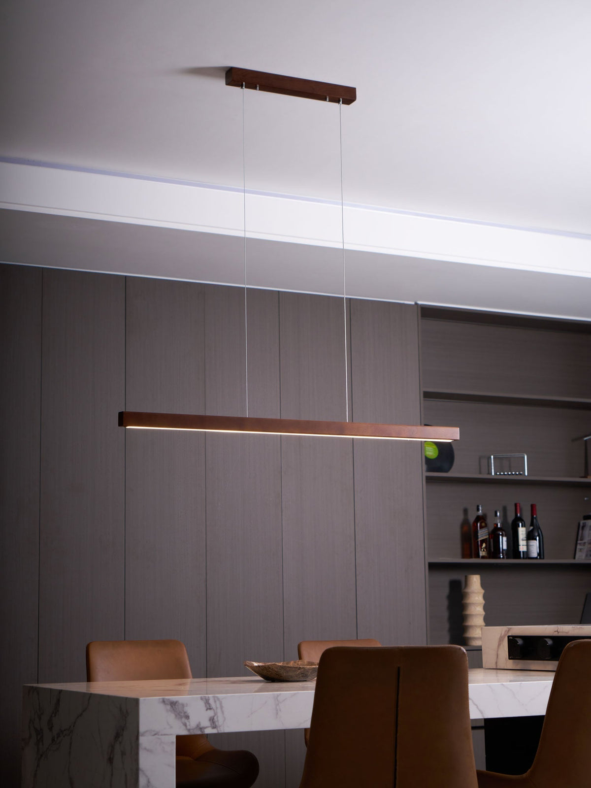 Rinalina Linear Minimalist Wood Pendant Light