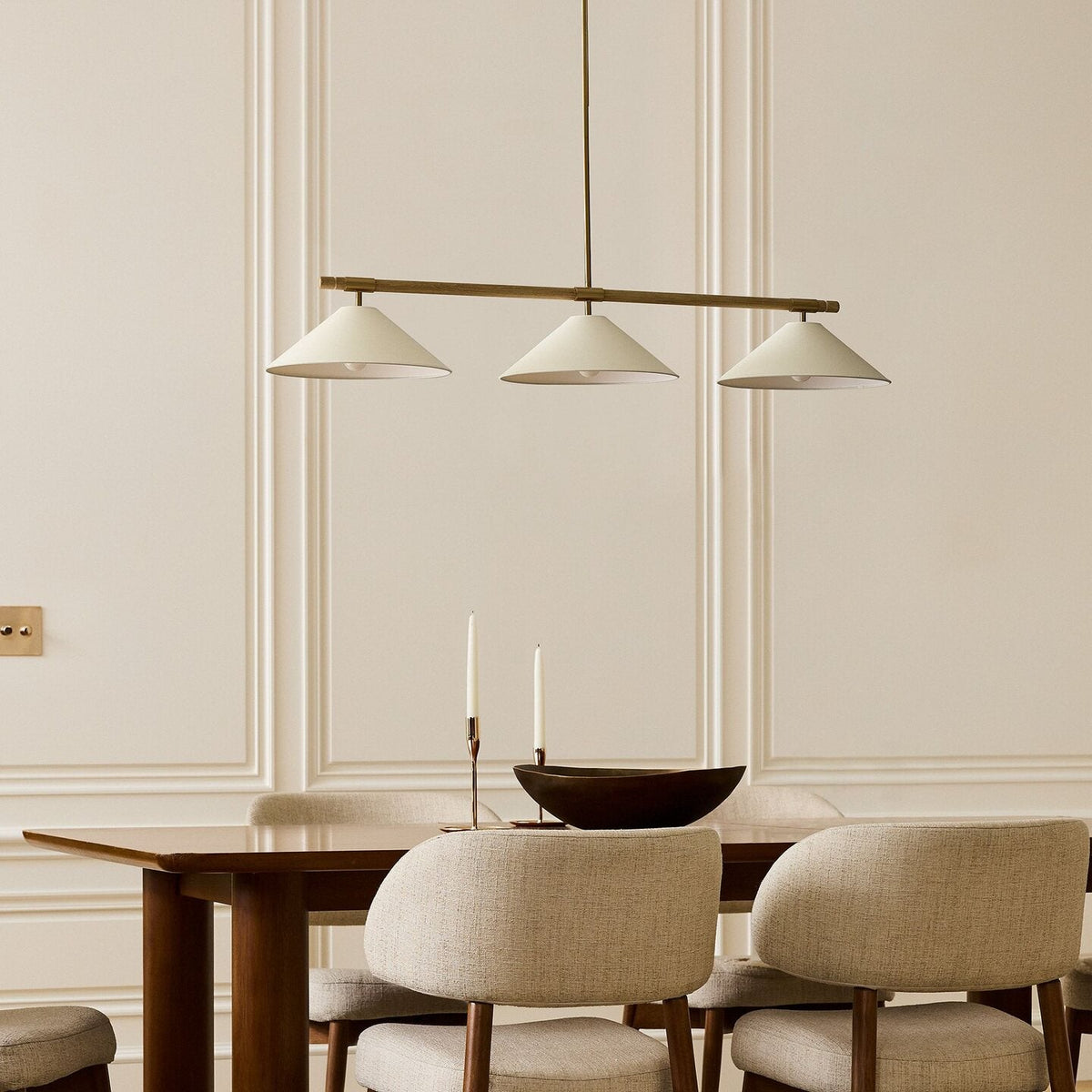 Linen Cone Linear Chandelier