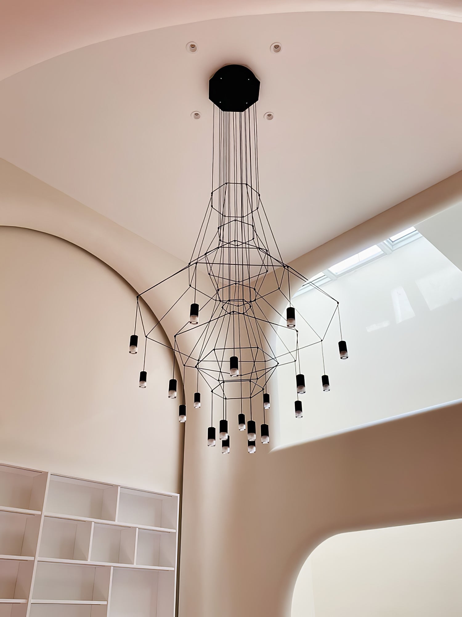 Tevenq Chandelier Lines Black Wireframe LED