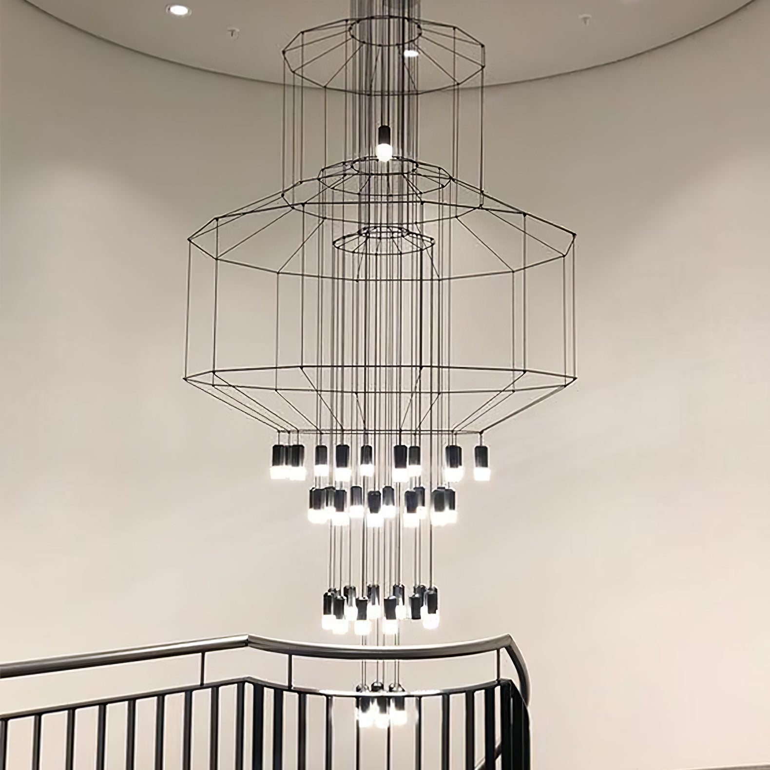 Tevenq Chandelier Lines Black Wireframe LED