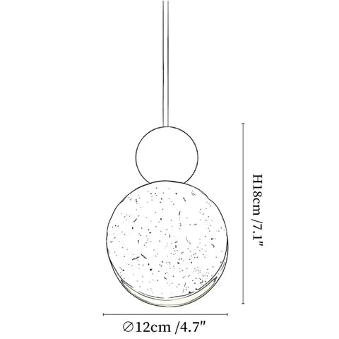 Opal Pendulum Yellow Travertine Pendant Lamp