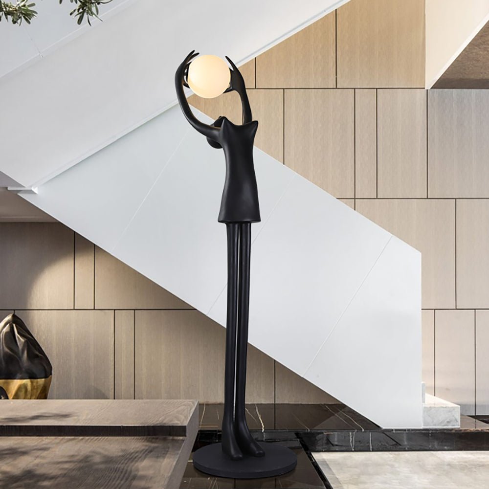 Lynorel Figurative Black Floor Lamp