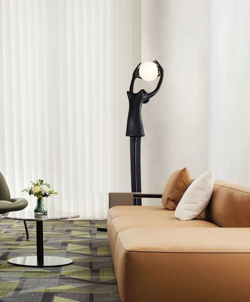 Lynorel Figurative Black Floor Lamp