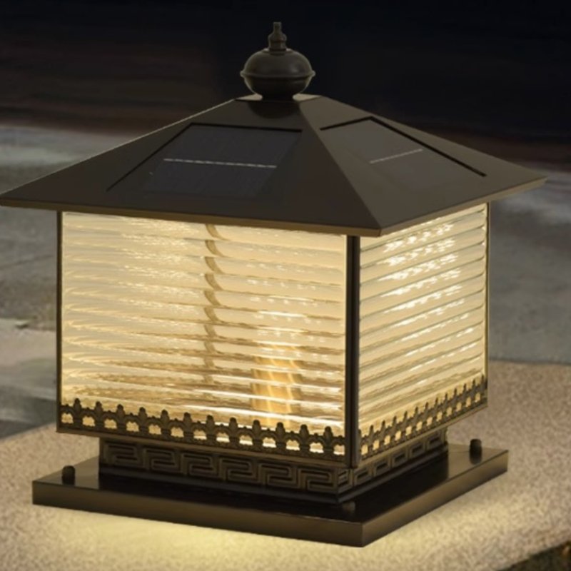 Syvenira Vintage Solar Pagoda Glass Outdoor Light