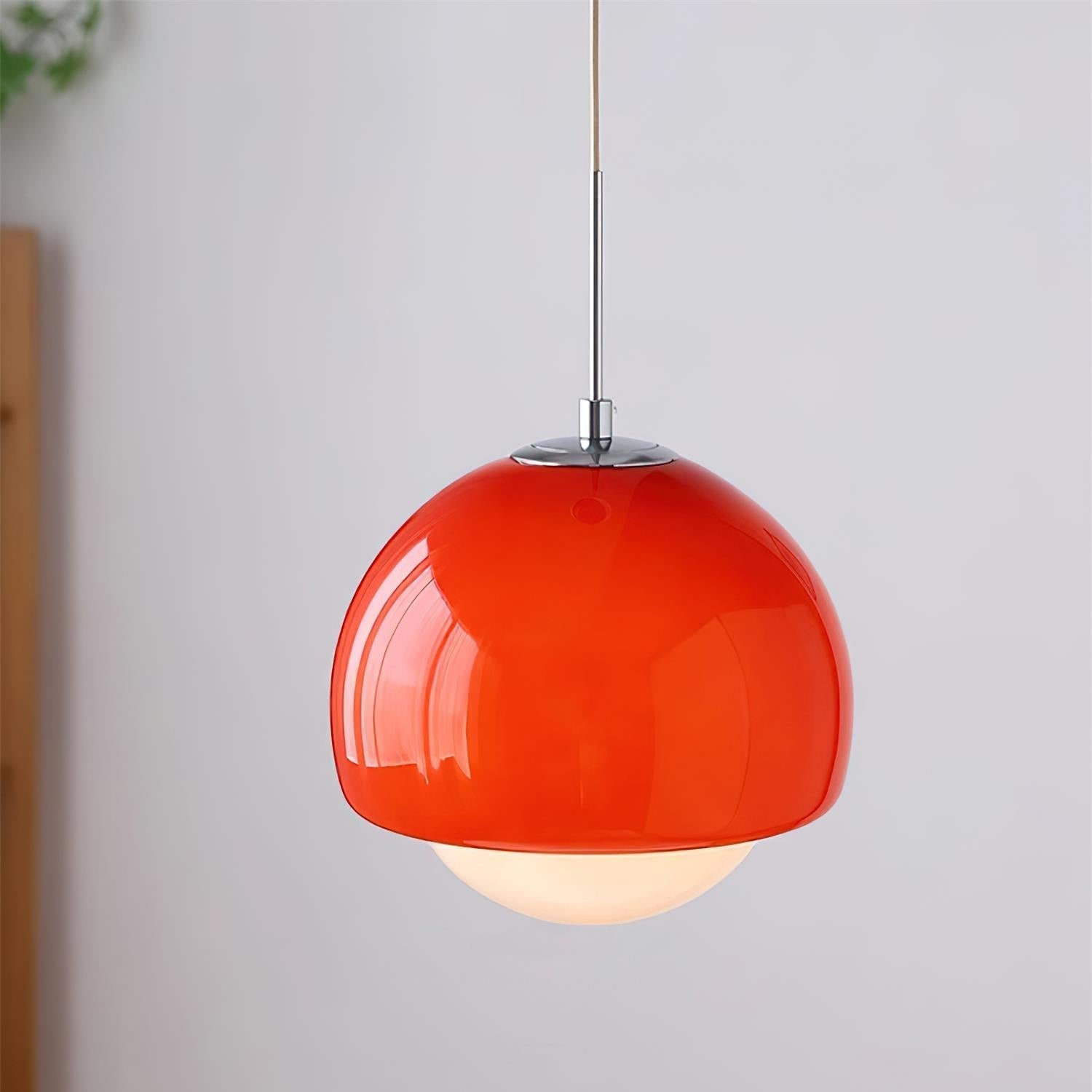 Pendant Light Glass Globe Retro Modern Style Colorful Soft Illumination - Neutral Decor