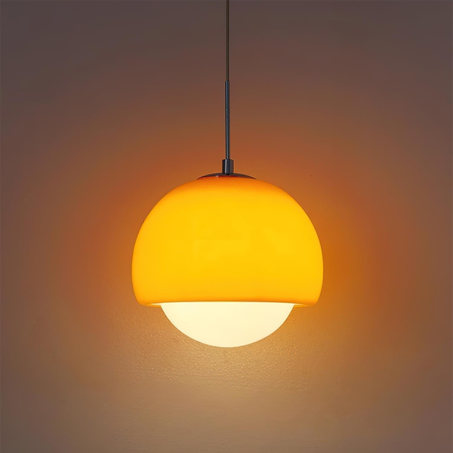 Pendant Light Glass Globe Retro Modern Style Colorful Soft Illumination - Neutral Decor