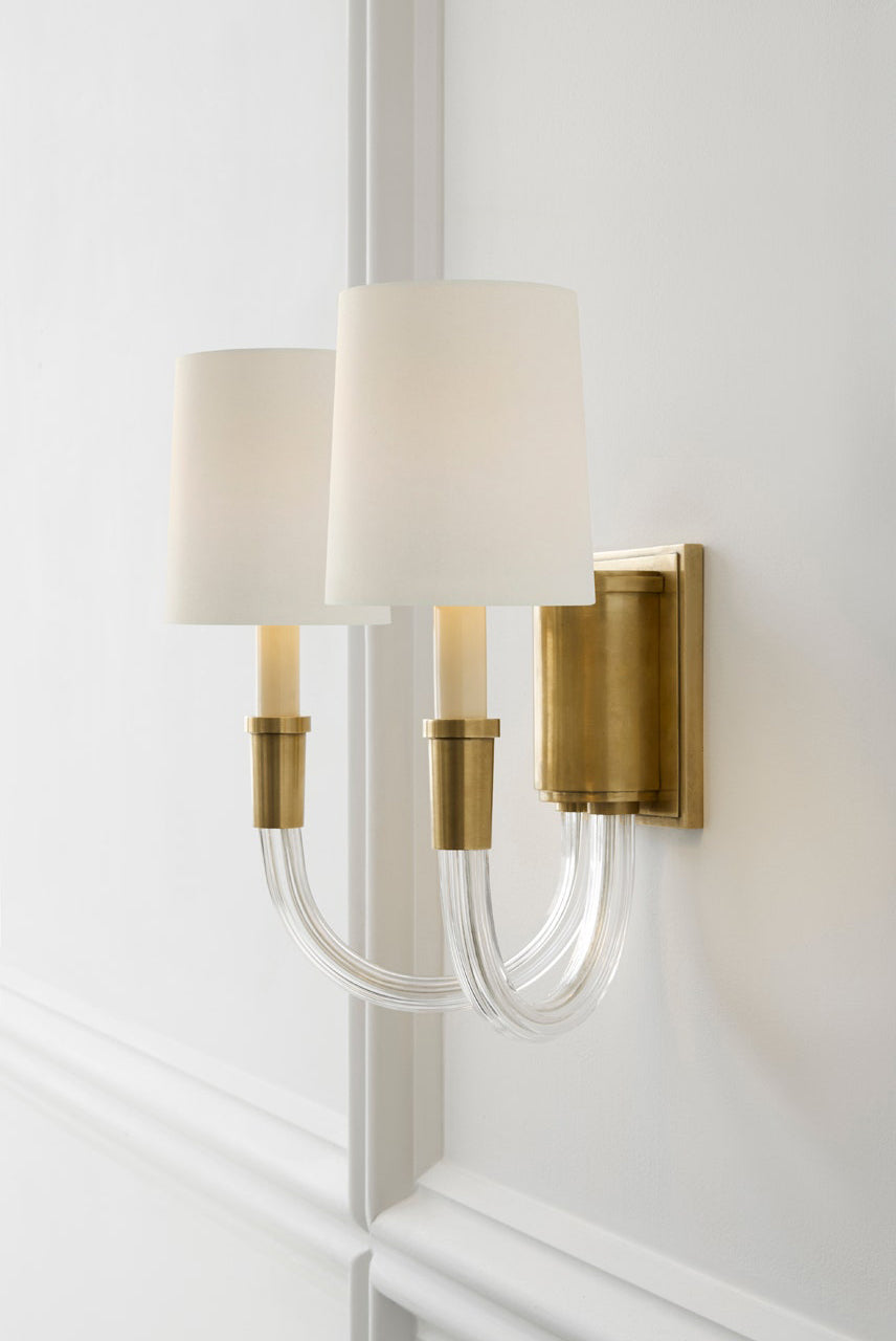 Etalarae Modern Minimalist Crystal Fabric Wall Lamp - Neutral Decor