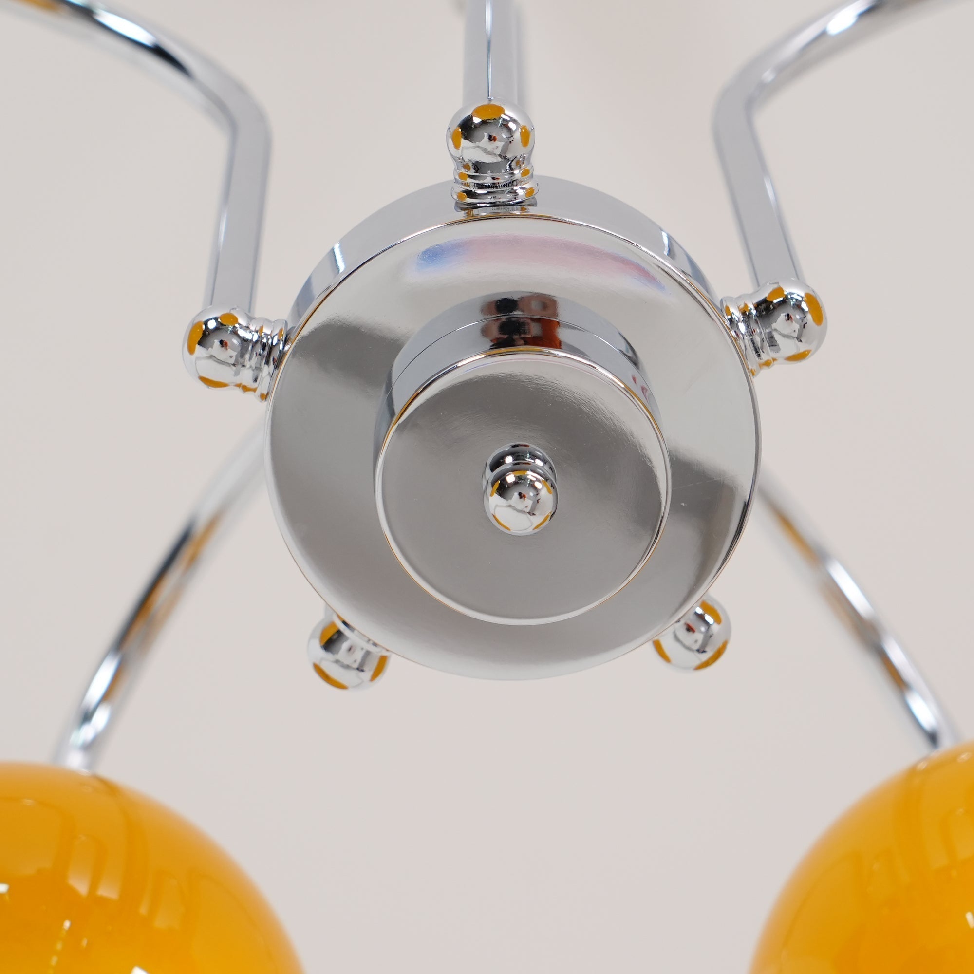 Liororian Chandelier Yellow Glass Globes