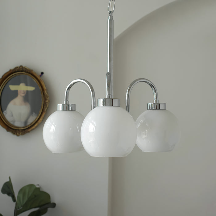 Liororian Chandelier Yellow Glass Globes