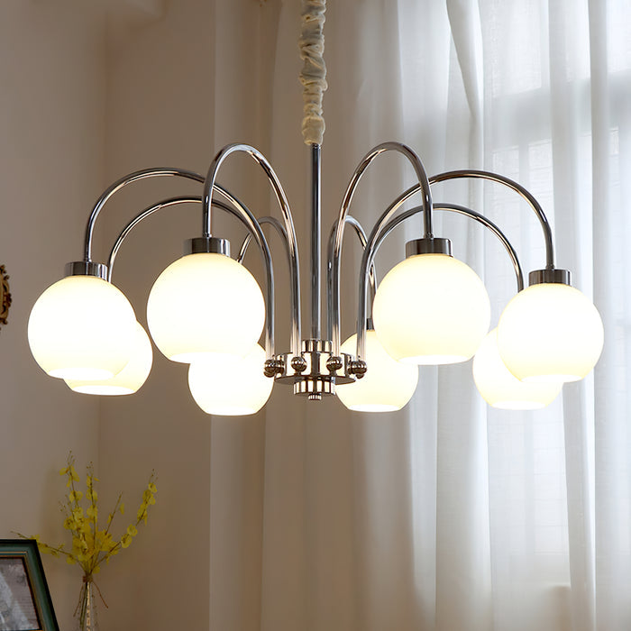 Liororian Chandelier Yellow Glass Globes