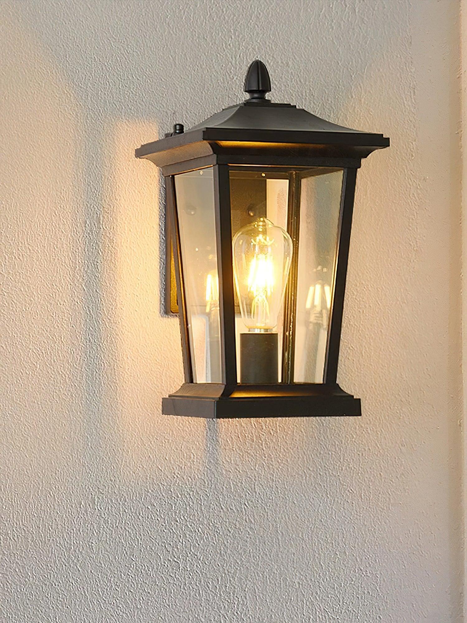Edwin Birdcage Elegance Glass Outdoor Wall Lamp