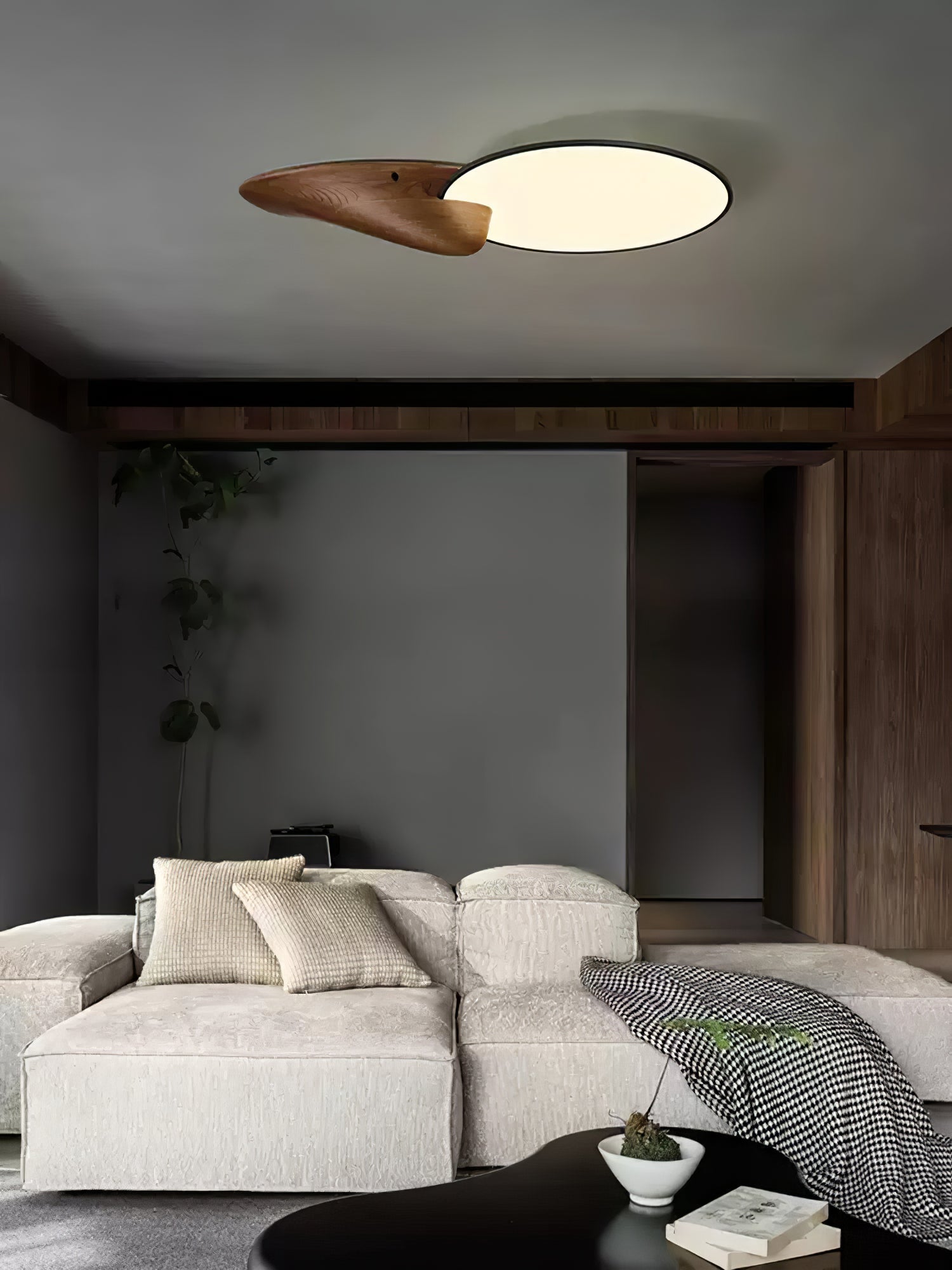 Zovenel Premium	Elegance Peak Wood Ceiling Lamp