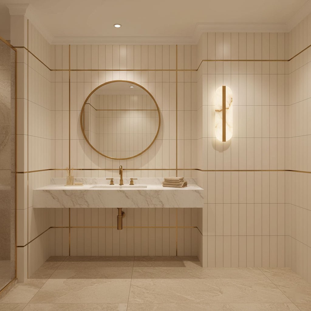 Fioraview Long Ellipse Alabaster Indoor Wall Light