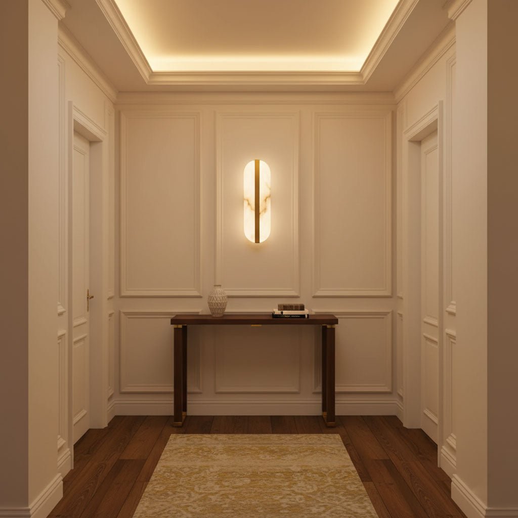 Fioraview Long Ellipse Alabaster Indoor Wall Light