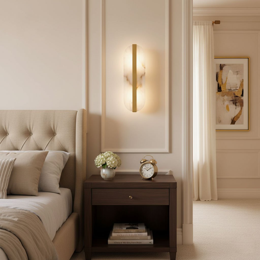 Fioraview Long Ellipse Alabaster Indoor Wall Light