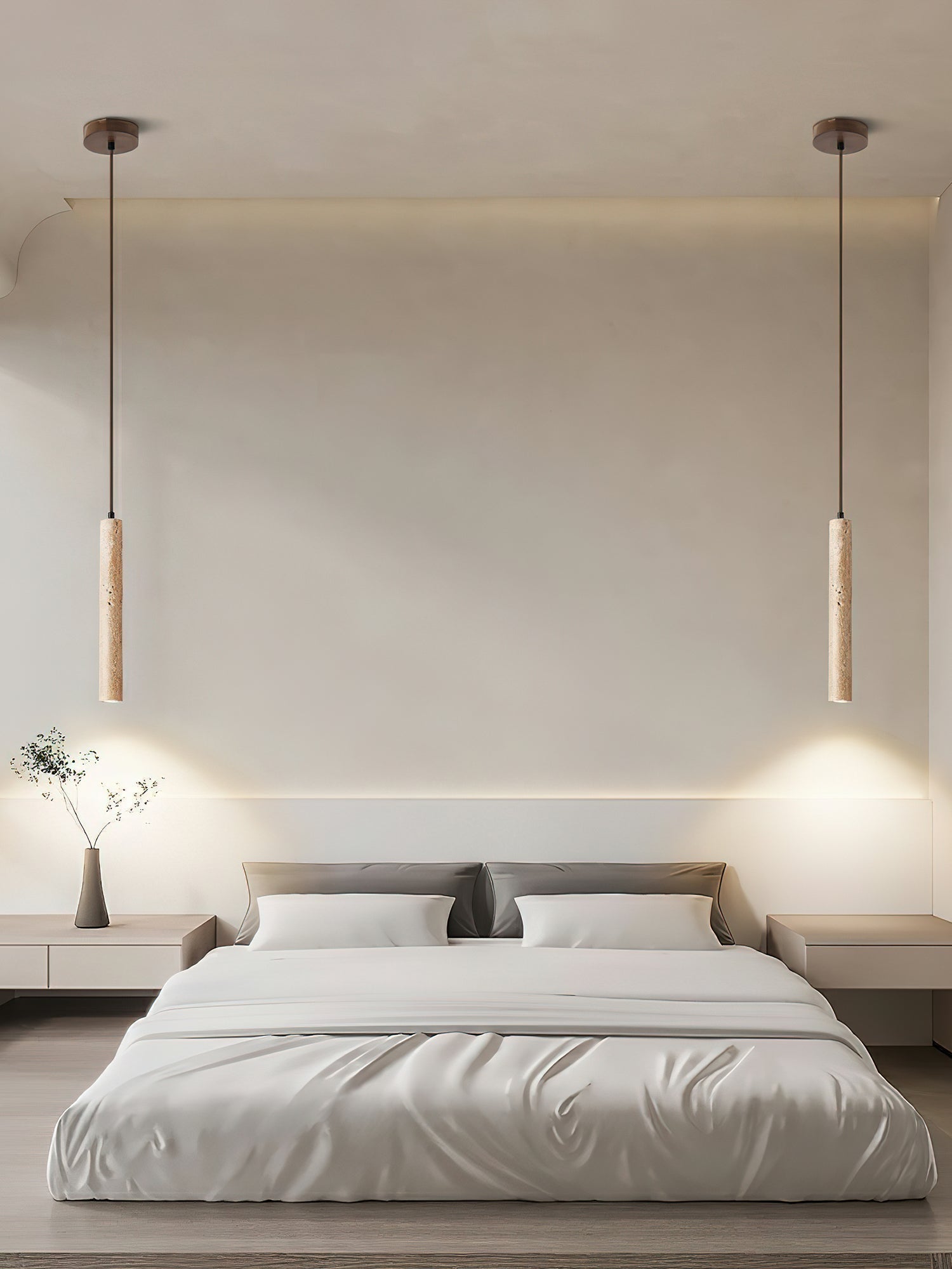 Sular Cylindrical Travertine Pendant Light