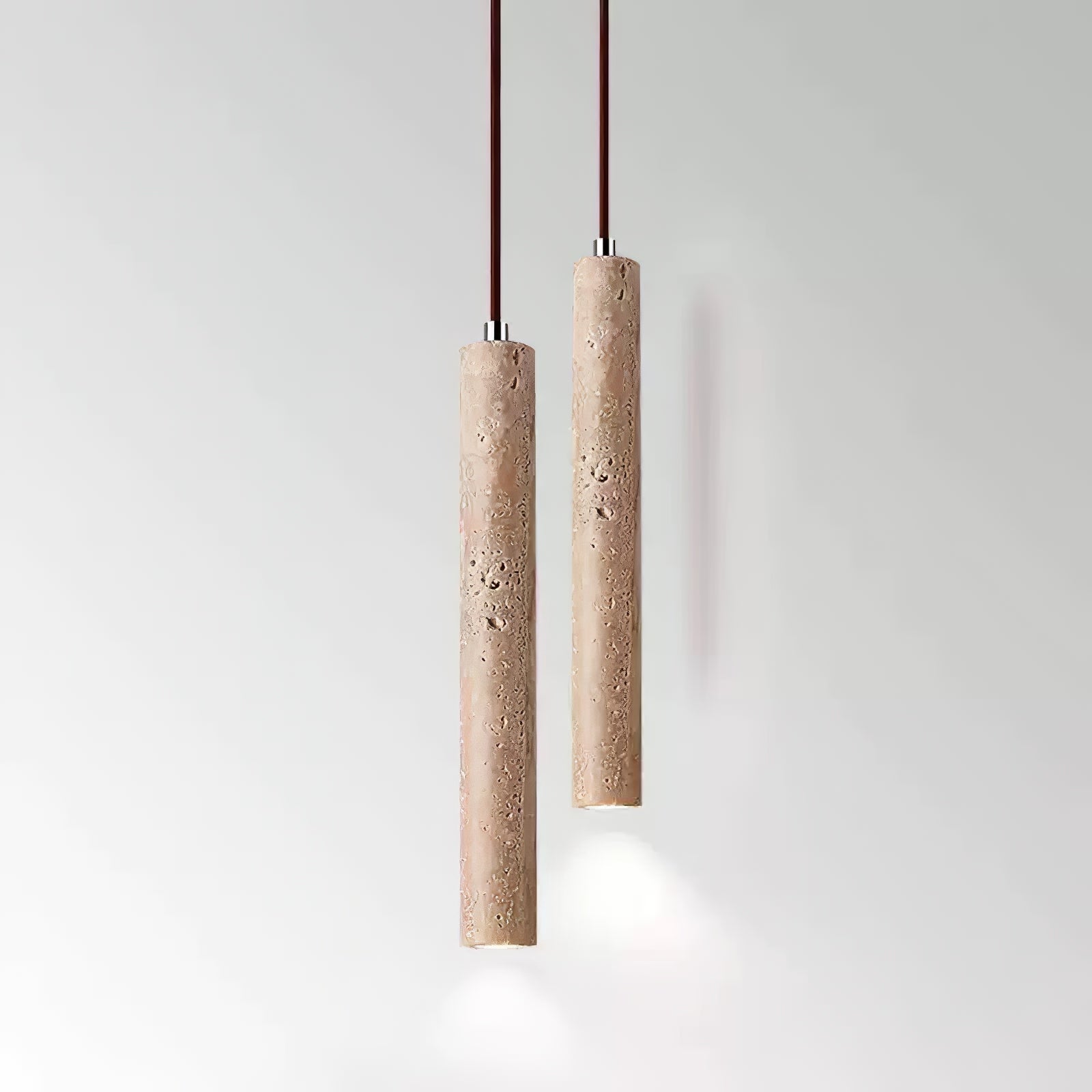 Sular Cylindrical Travertine Pendant Light