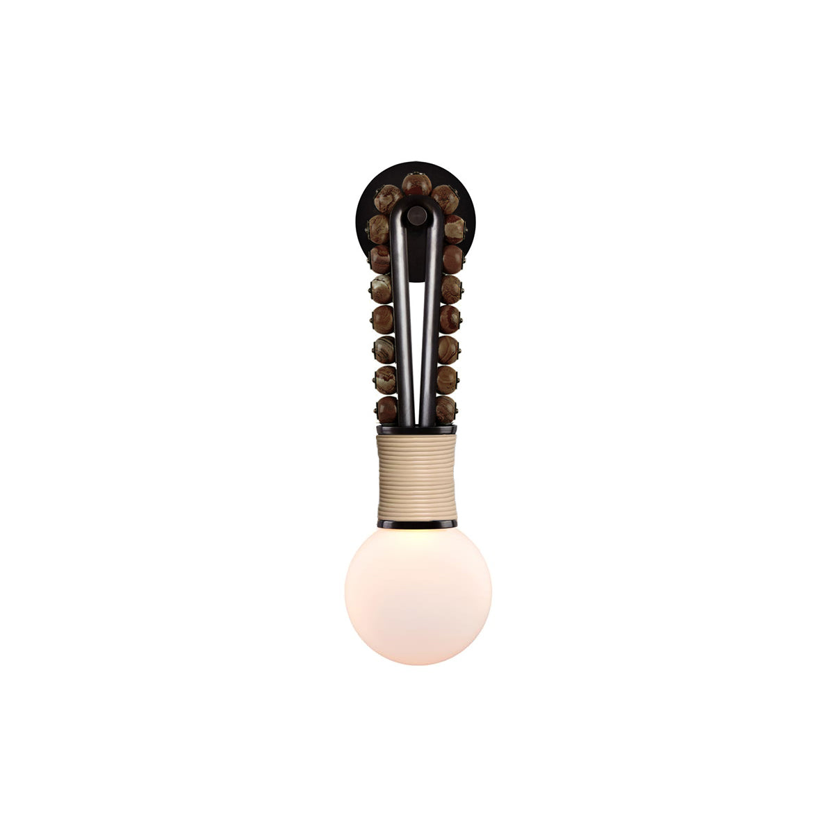 Sytala Premium Art Walnut Glass Wall Lamp - Neutral Decor