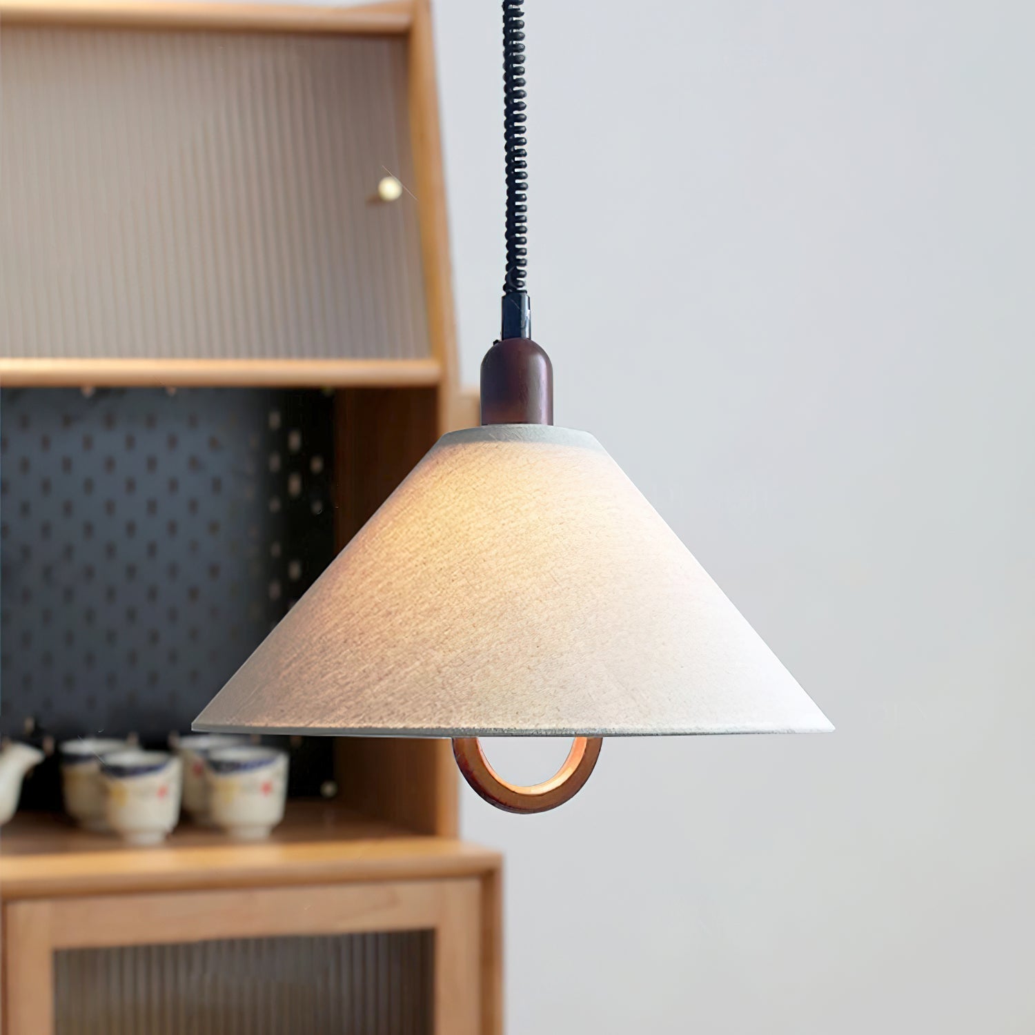 Alcaria Premium Nordic Art Fabric Wood Pendant Lamp