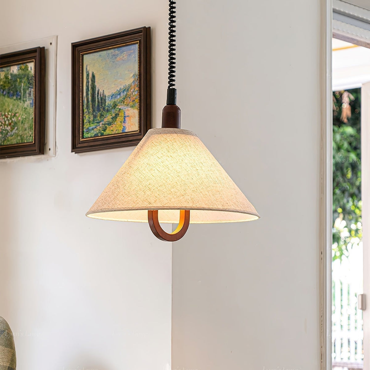 Alcaria Premium Nordic Art Fabric Wood Pendant Lamp