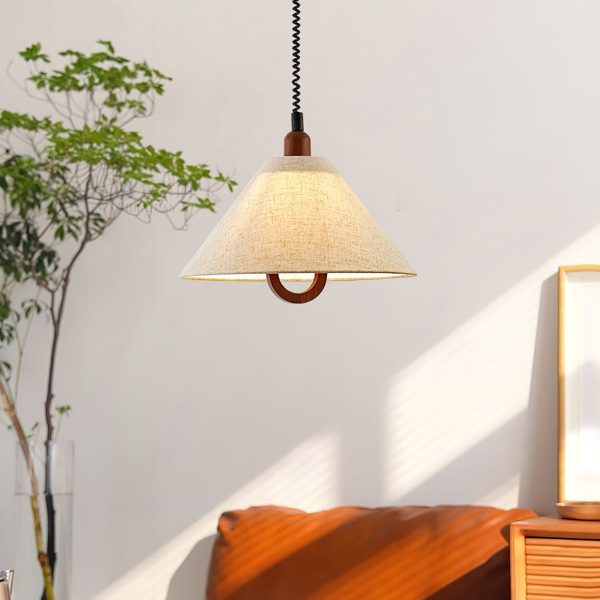Alcaria Premium Nordic Art Fabric Wood Pendant Lamp