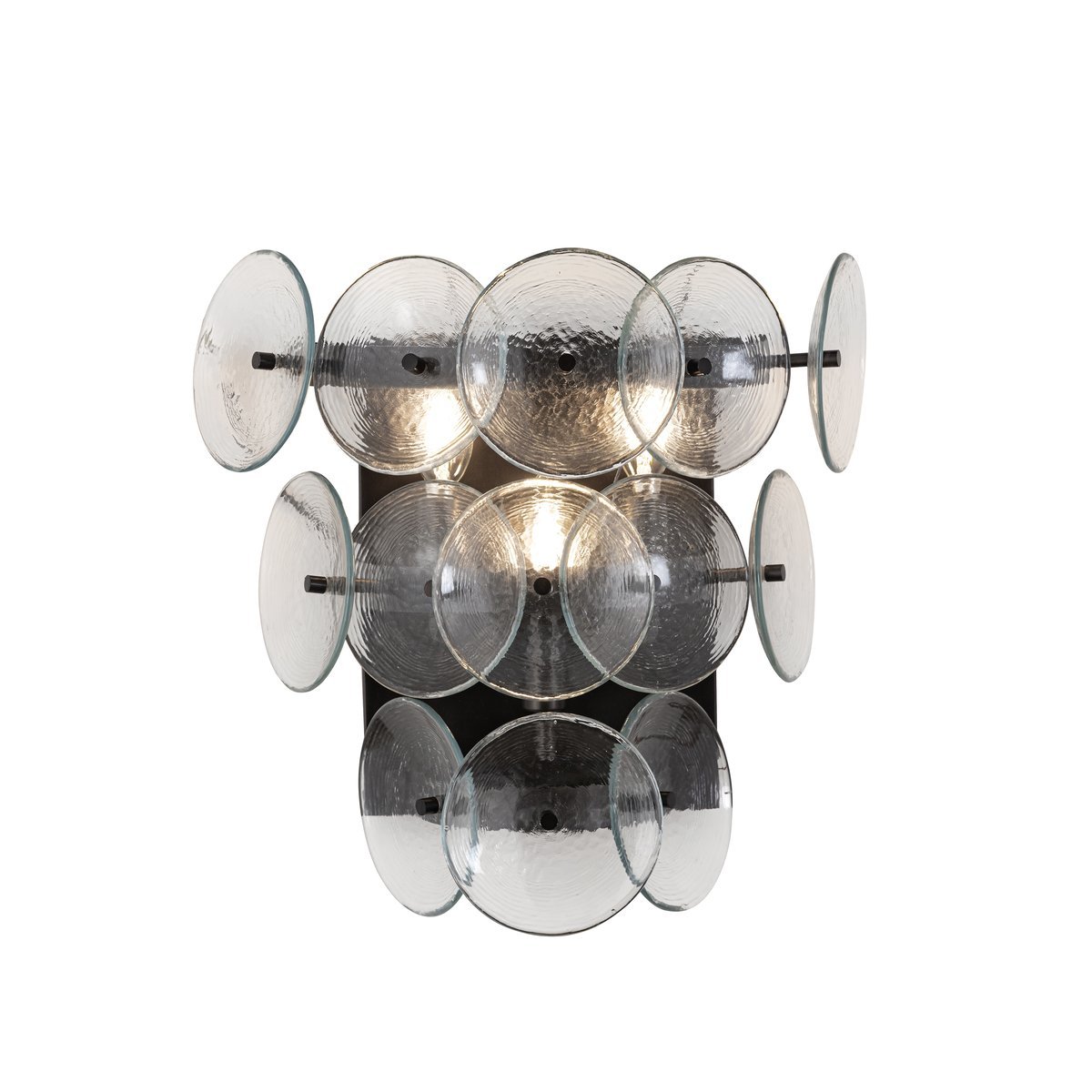 Taroe Wall Sconce Pressed Glass Disc Vintage Amber