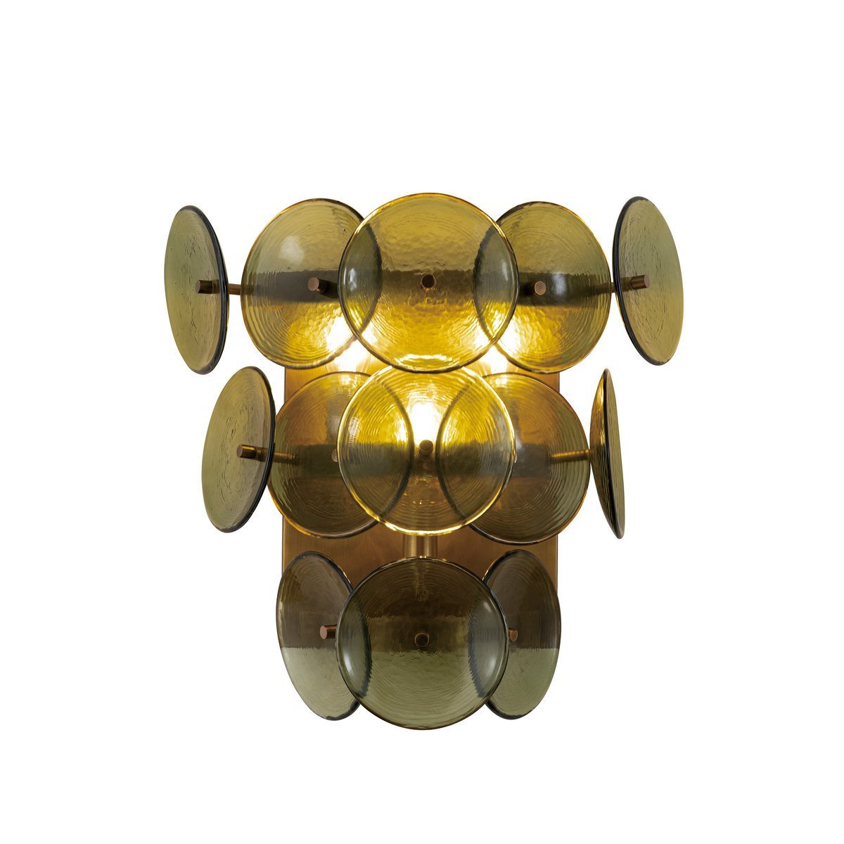 Taroe Wall Sconce Pressed Glass Disc Vintage Amber