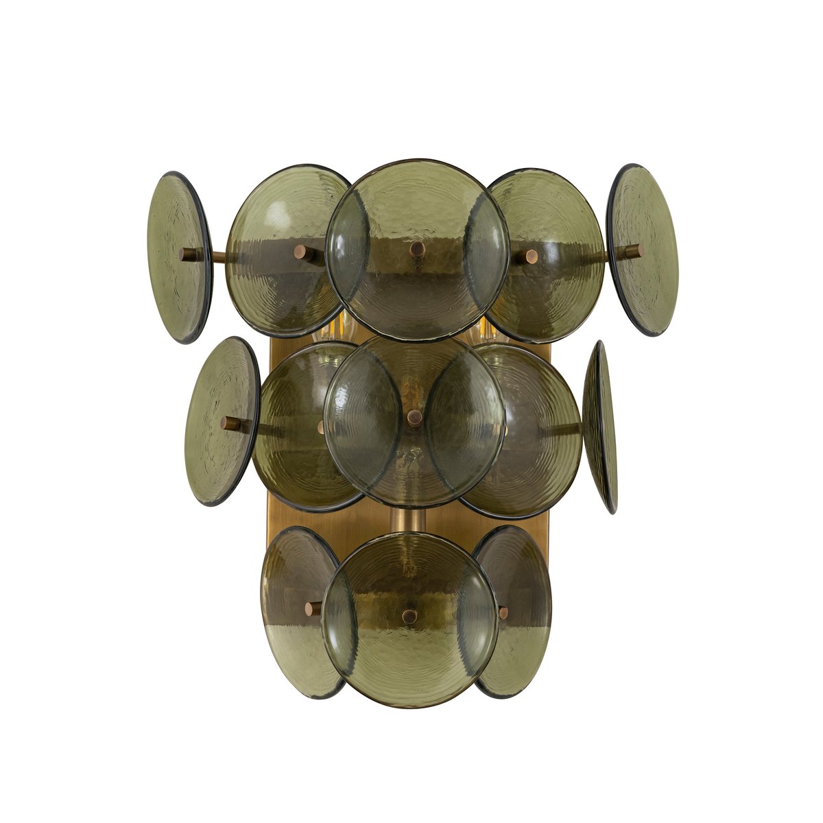 Taroe Wall Sconce Pressed Glass Disc Vintage Amber