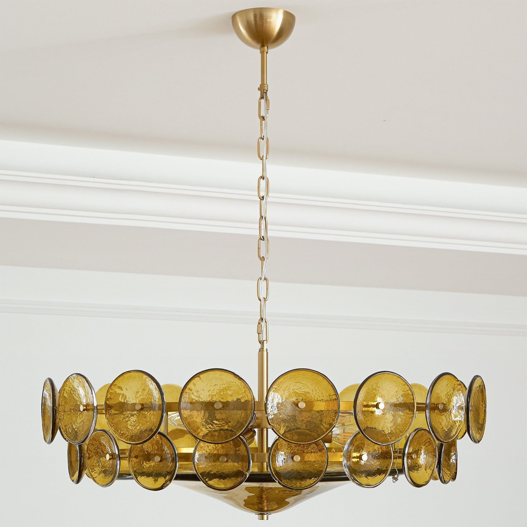 Eirinena Chandelier Murano Glass Disc Vintage